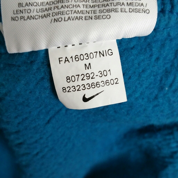 Nike Sportswear Teal Blue Rally Funnel Neck Hoodie - Picture 6 of 7